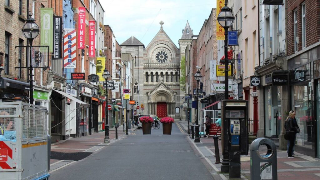 A street in downtown Dublin, Ireland