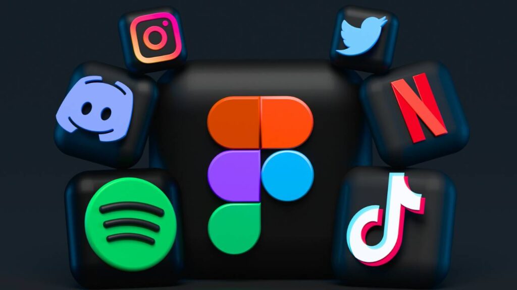 Logos of various popular apps