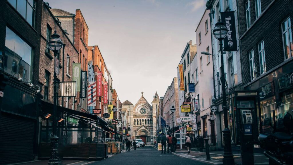 A street in the centre of Dublin