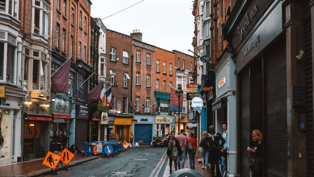 A photo of a street in Ireland 